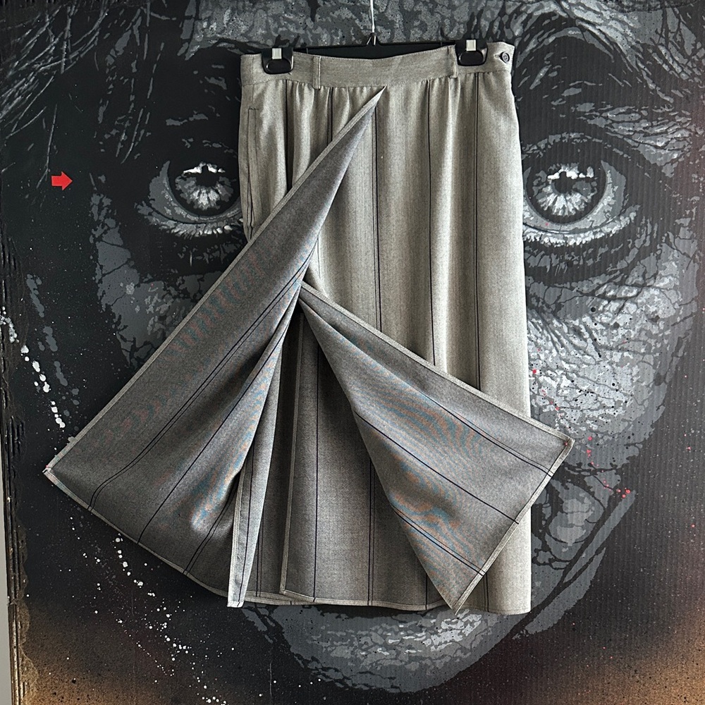 80s BASILE FINEST PURE WOOL PANEL PENCIL SKIRT 10